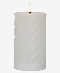 Star Trading LED -lohkovalaisin Flame Swirl, 15 cm valkoinen