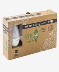 Airam LED-pære Mignon E14, 5,5W 4-pakning