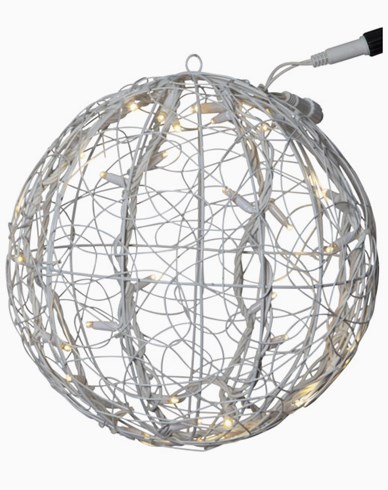 System LED ljusboll av slingor Ø35cm Varmvit. Vit kabel