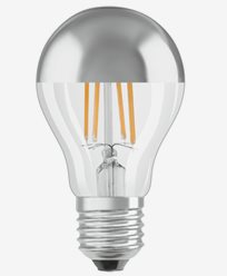 OSRAM LED -lampe Normal toppspeilet sølv 7W / 827 (50W) E27. Dim.