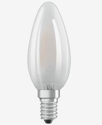 Osram LED-lamppu kynttilälamppu MATTA 5W/827 (40W) E14. Himmeä.