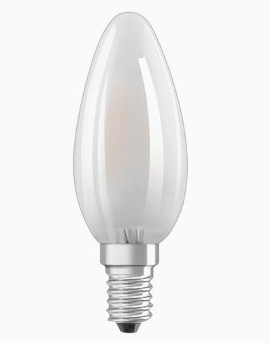 LEDVANCE OSRAM LED-lamppu kynttilälamppu MATTA 5W/827 (40W) E14. Himm.eä.