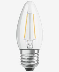 Osram LED-lampa Kron Klar 5W/827 (40W) E27. Dim.