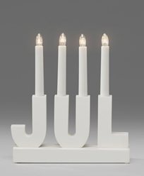 Konstsmide Sähköinen kynttilänjalka 4 kynttilää JOULU puu valkoinen 230V