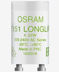 Osram ST 151 Longlife 4-22W. Standardtändare för seriekopplade lysrör