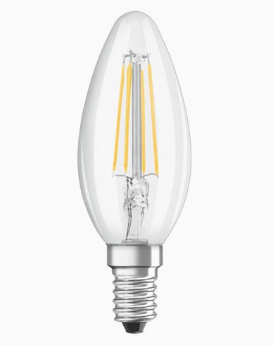 Osram LED-lampa Kron Klar 5W/827 (40W) E14. Dim.