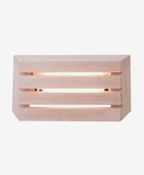 AIRAM Saunaled horizontal 8W/827 väggarmatur i obehandlat alträ IP65. Dimbar