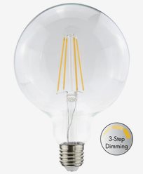 AIRAM Filament LED 3-vaiheinen himmennysrengas muistilla, Globe-muotoinen Ø125mm