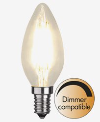 Star Trading LED filament kronljuslampa E14 4,2W (37W) Dim