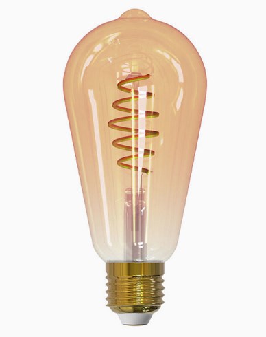 AIRAM SmartHome Edison ST64 -älylamppu, E27, amber, 806lm, 1800-3000K, WiFi