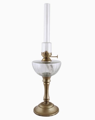 Strömshaga Parafinlampe på antikk messingsokkel