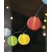 Star Trading Festival lightchain with fabric lanterns, multi color
