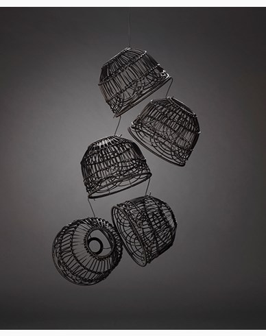 Konstsmide Stor lampskärm, svart rotting. 20x15x8 cm. 5 st