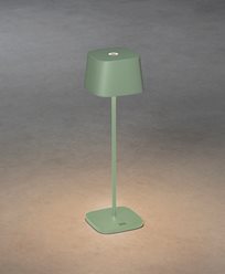 Konstsmide Capri bordlampe usb 2700K/3000K dimbar firkantet grønn/grå