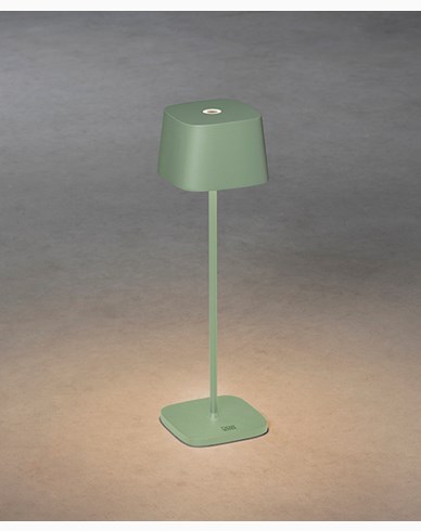 Konstsmide Capri bordslampa usb 2700K/3000K dimbar fyrkantig grön/grå