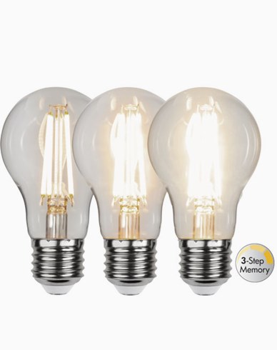 Star Trading LED-lampa E27 A60 Clear 3-step memory