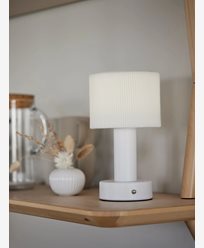 PR Home Tiara Bordlampe Oppladbar Hvit