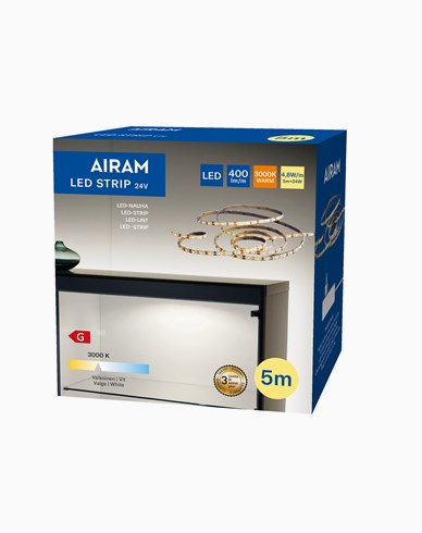 AIRAM LED-nauha 4,8W/m 3000K IP20 5m