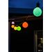 Konstsmide Lysslynge E27 med 10 fargede LEDpærer, solpanel & fjärrkontroll