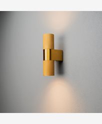 Konstsmide Temi Vägglampa upp/ned LED GU10 guld med Klart glas