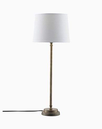 PR Home Kent Bordslampa med Vit skärm & Mässingfärgad fot