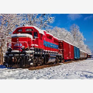 1500 bitar - Red Train In The Snow