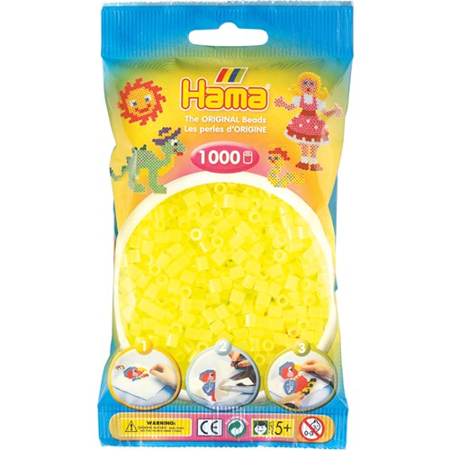 Pärlor Hama midi nr 34, 1000 st, gul neon