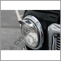 Peaked headlamp caps (polished stainless)