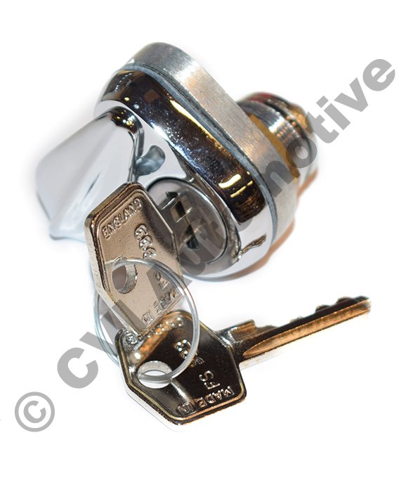 Fuel flap lock w. chrome housing, 1800 We ship worldwide!