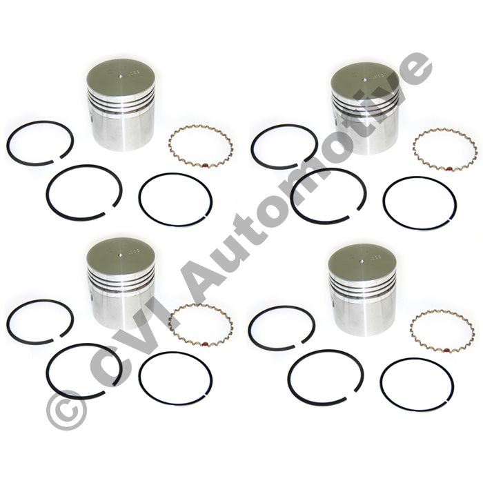 Piston with rings for Volvo B16 engine, +040 size. A kit with 4 pistons & rings We ship worldwide!