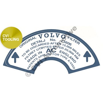 Sticker/decal for 73606 air filter