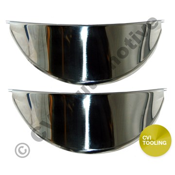 Peaked headlamp caps (polished stainless)