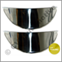 Peaked headlamp caps (polished stainless)