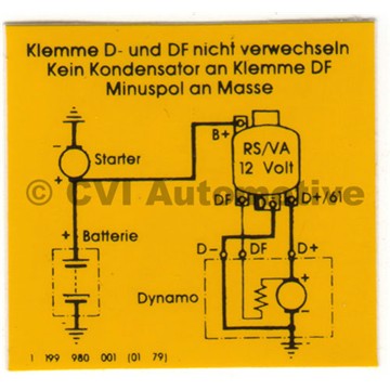 Decal, B18 charging regulator (yellow)
