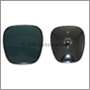 Mirror head, blue-tinted convex