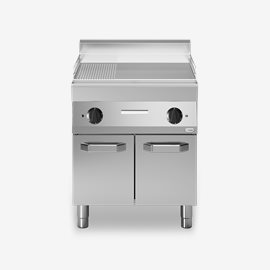 Stekhäll el dubbel 2/3 slät 1/3 räfflad satin krom skåpm dörr F700