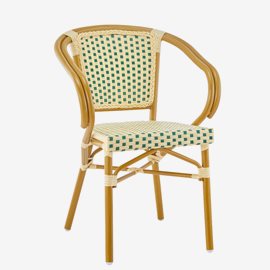 Stol Paris B184 Creme/Grön ljus stomme