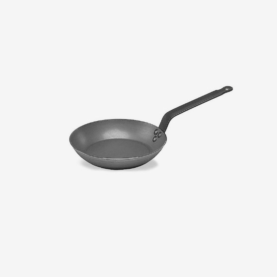 Stekpanna 20 cm Blacksteel, 4mm stål  platt järnhandtag