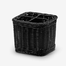 Bestickkorg 4-fack svart 16x16xH14cm