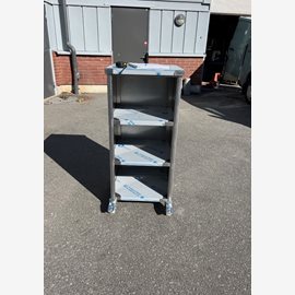 Rfr Vagn, 3 hyllplan, 3 täckta sidor, hjul 500x500x1100