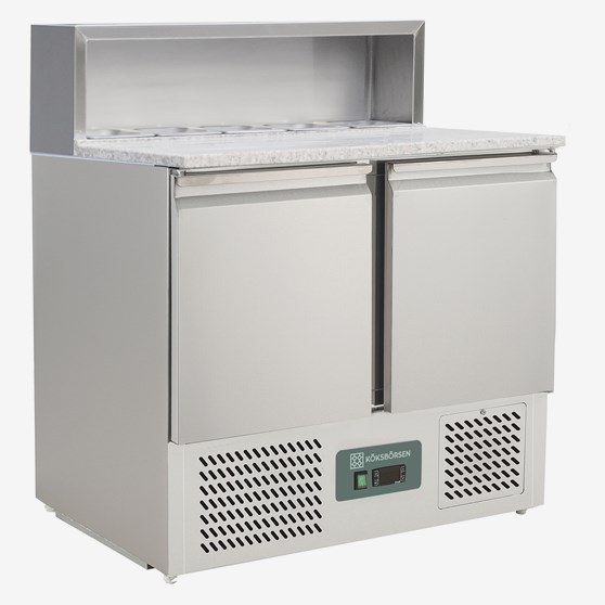 2 Door Saladette with Marble Top