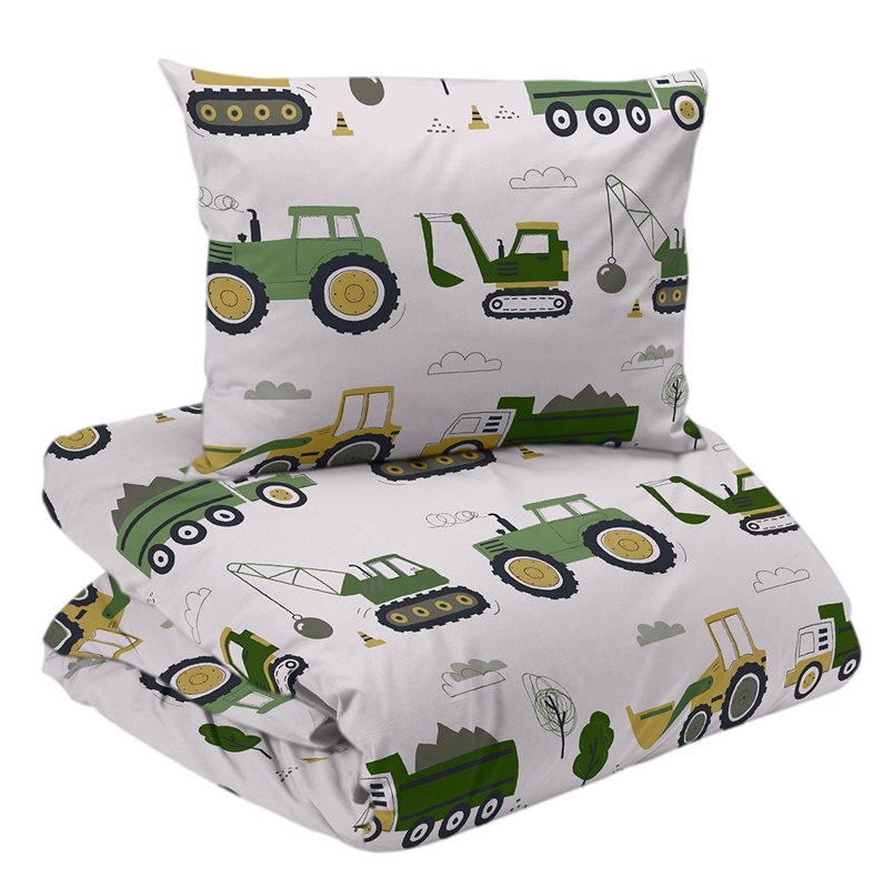 Busy tractors 2-dels påslakanset spjälsäng