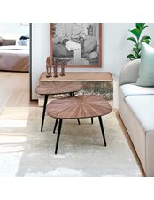Set av soffbord av återvunnen teak 2-pack