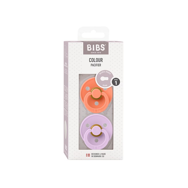 BIBS Colour 2-pack  Papaya/Violet Sky size 1