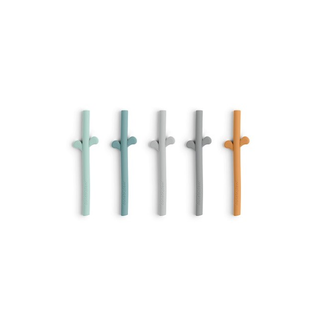 done by deer Peekaboo silicone straw 5-pack Blue Mix