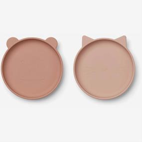 liewood Olivia plate - 2 pack Rose mix