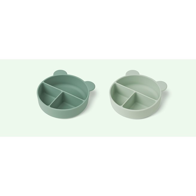 liewood Connie divider bowl 2-pack Peppermint/Dusty mint mix