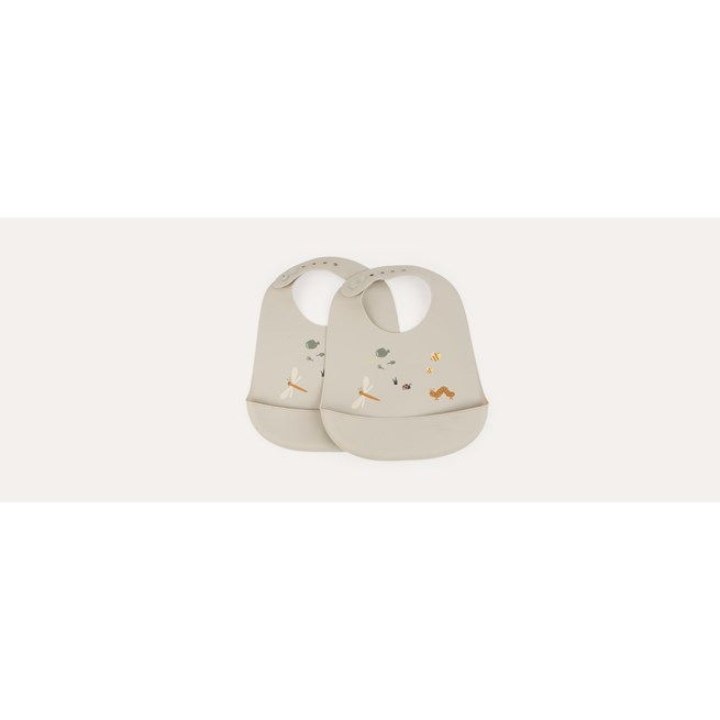 liewood Tilda Silicone Bib 2-Pack Nature/mist mix