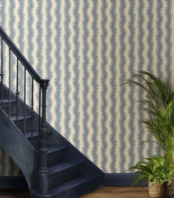 Tapeten Tetbury Stripe, blå randig tapet