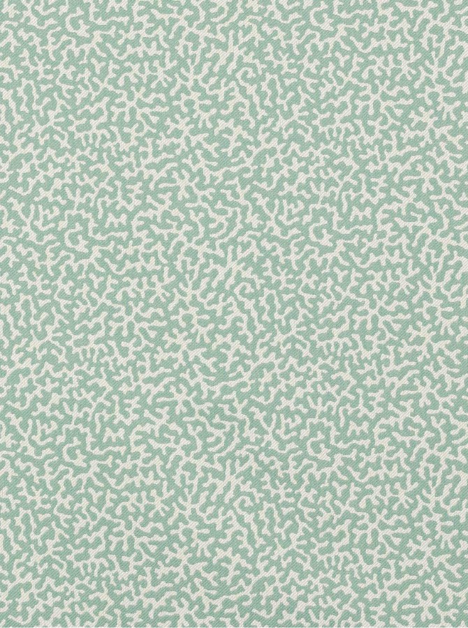 Ljusblått tyg med korall